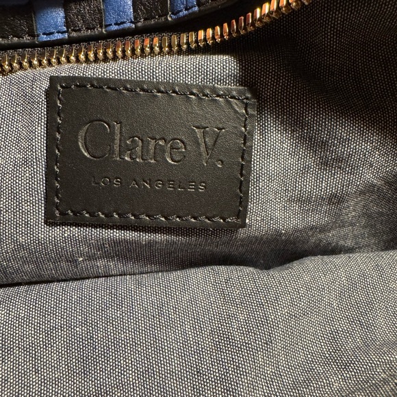 Clare V. Blue & Black Woven Shoulder Bag - Picture 3 of 3